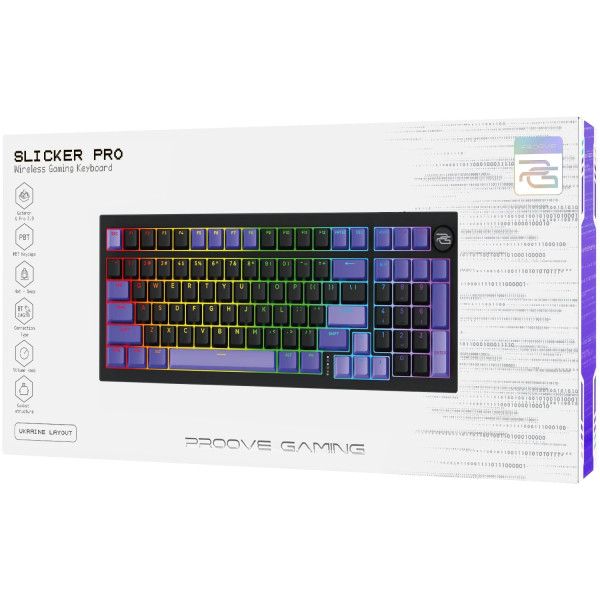 Фото - Клавіатура бездротова ігрова Proove Gaming Slicker Pro  (Ukraine Layout) Black/Purple (WKSLP0022416)