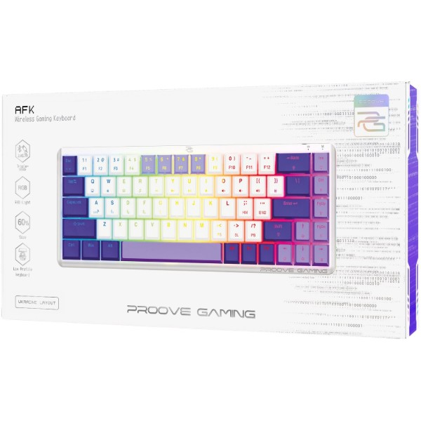 Фото - Клавіатура бездротова ігрова Proove Gaming AFK Ukraine Layout white (WKAFK1022002)