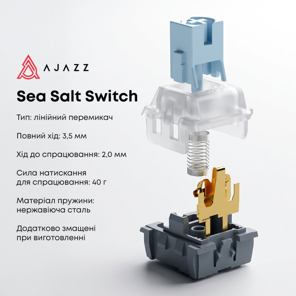 Фото - Клавіатура дротова ігрова Ajazz AK820 Sea Salt Switch Black USB-C (AK820-SS-BGY)