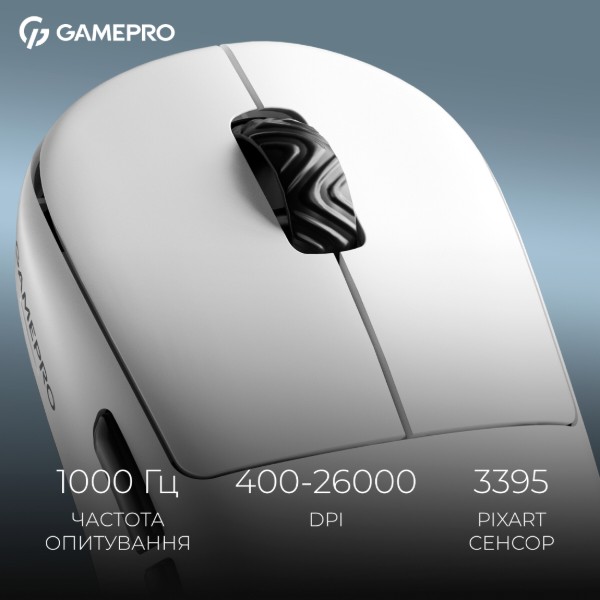 Фото - Миша бездротова ігрова GamePro Asgard Loki Wireless RGB White (GM022W)