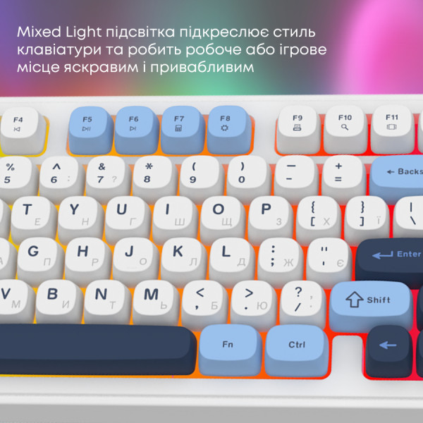 Фото - Клавиатура проводная игровая Ajazz AF98 Glacier Blue  (AF98-GB)