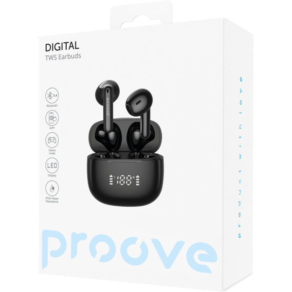 Фото - Навушники вкладиші бездротові TWS Proove Digital (APP) Black (TWJP54002201)