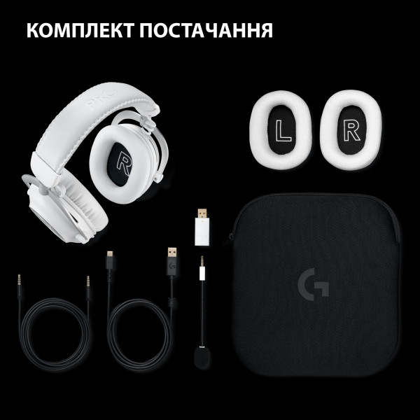 Фото - Гарнитура беспроводная игровая Logitech G PRO X 2 LightSpeed Wireless White (981-001269)