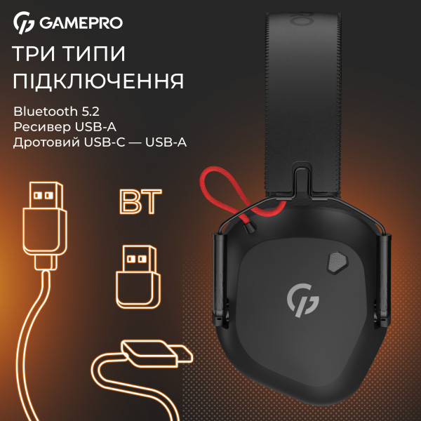 Фото - Гарнітура бездротова ігрова GamePro Genesis Mercury Pro (HSW120B)