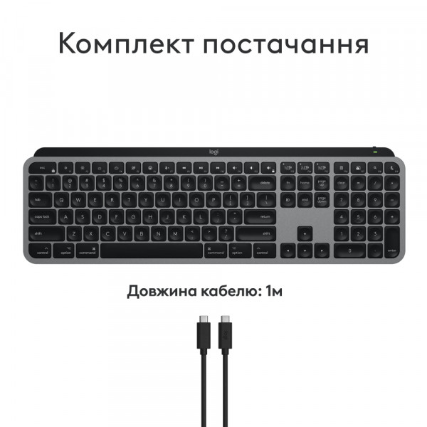 Фото - Клавіатура бездротова Logitech MX Keys S for Mac Space Grey (920-011637)