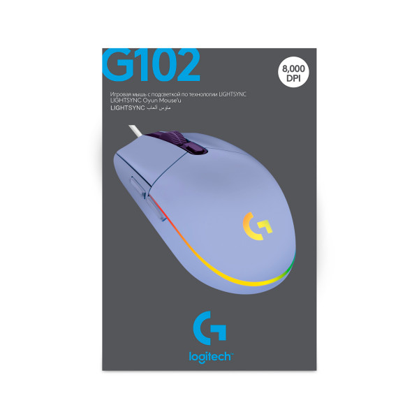Фото - Миша дротова ігрова Logitech G102 Lightsync (910-005854) Lilac USB