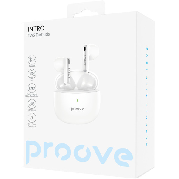 Фото - Навушники вкладиші бездротові TWS Proove Intro TWS (APP) White (TWYP53002202)