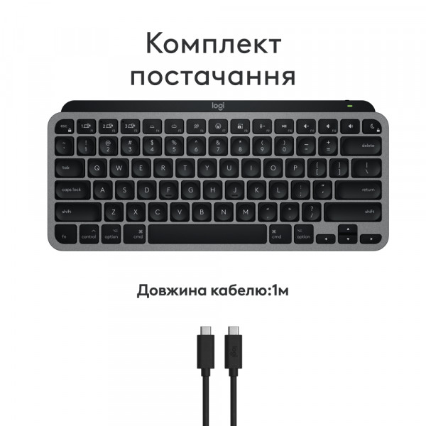 Фото - Клавиатура беспроводная Logitech MX Keys Mini For Mac Space Grey (920-012652)