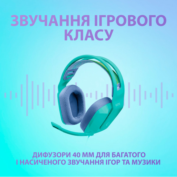 Фото - Гарнитура проводная игровая Logitech G335 Wired Gaming Headset Mint (981-001024)