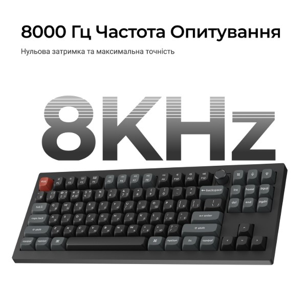 Фото - Клавиатура беспроводная Keychron V3 Ultra Red Switch Black RGB (V3U-D1-UA)