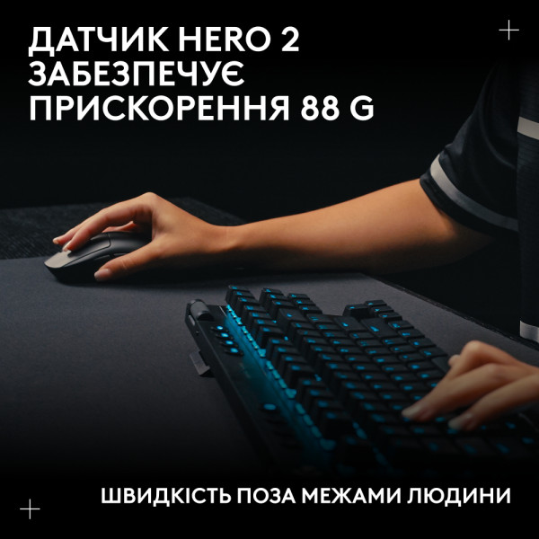Фото - Миша бездротова ігрова Logitech G Pro 2 LightSpeed Wireless/USB Black + оновлений приймач 8kHz (991-000559)