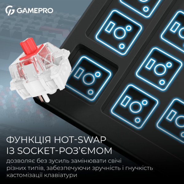 Фото - Клавіатура бездротова ігрова GamePro Asgard Drakkar Keychron Super Black (MK305BK)