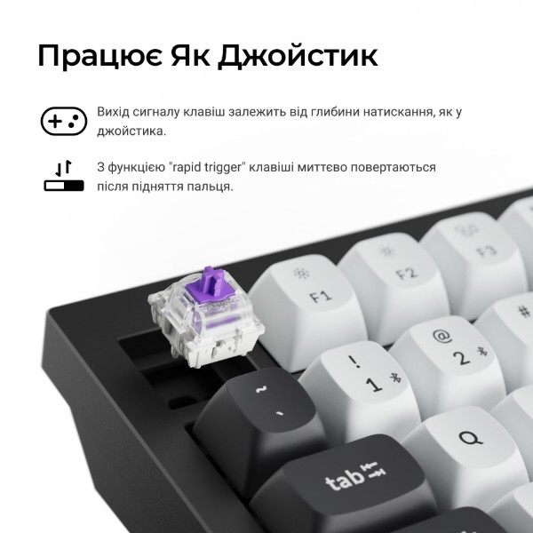 Фото - Клавиатура беспроводная Keychron Q1 HE Magnetic Switch Black RGB (Q1H-M1-UA)