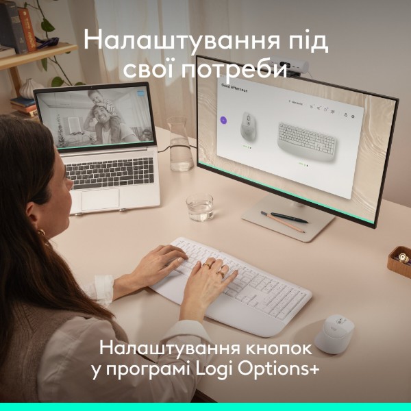 Фото - Клавиатура+мышь беспроводная Logitech Signature Comfort Plus MK880 Off-White (920-014033)
