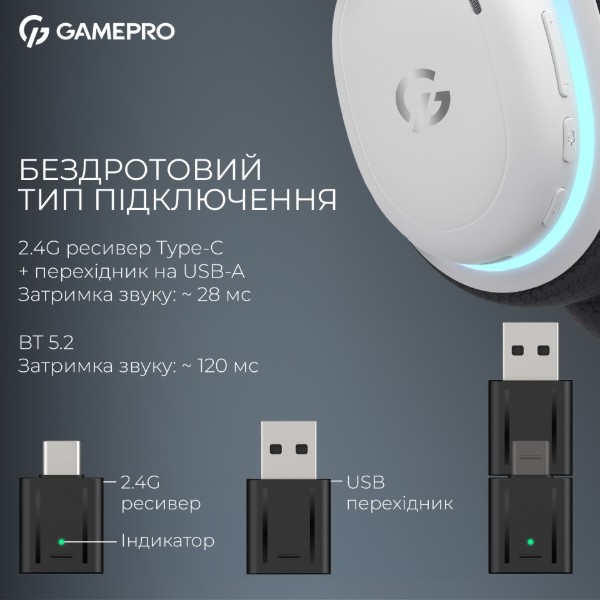 Фото - Гарнитура беспроводная игровая GamePro Asgard Bragi (HSW250W)