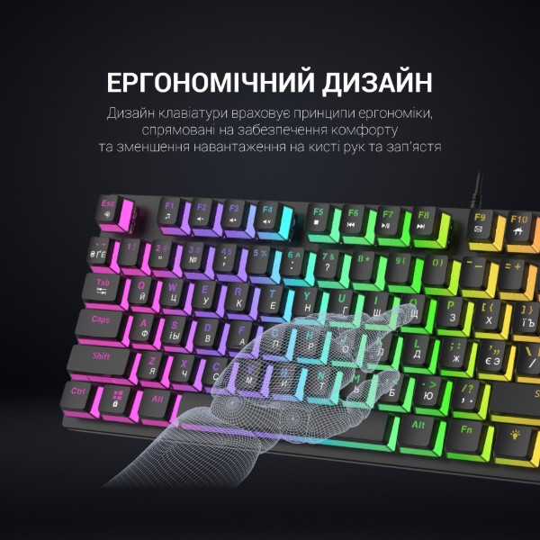 Фото - Клавиатура проводная игровая GamePro MK80R Red