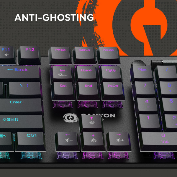 Фото - Клавіатура дротова ігрова Canyon Cometstrike GK-55 RGB ENG/UKR Black (CND-SKB55-US)
