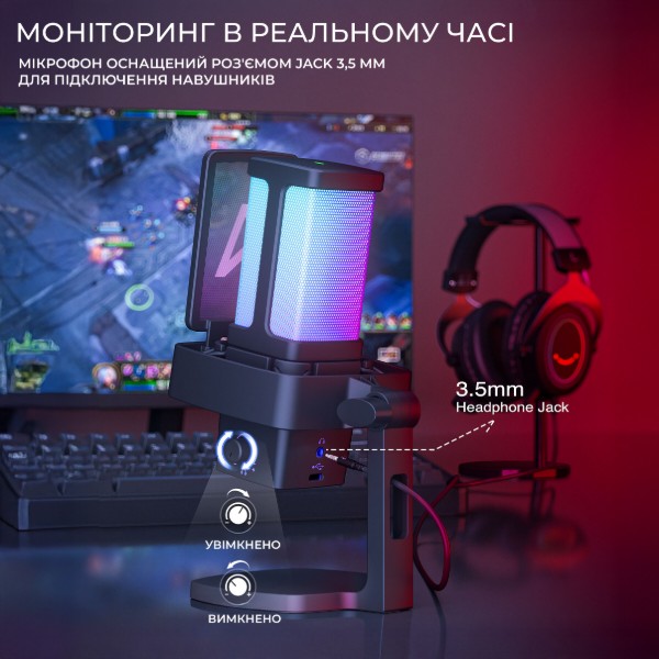 Фото - Микрофон для компьютера проводной Fifine Ampligame Q8PRO USB Black