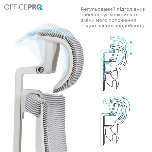 Фото - Крісло офісне OfficePro Balance (OC620-W-LG-LG) White/Light Gray