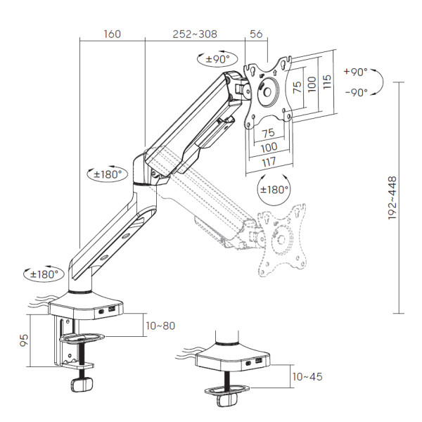 Фото - Крепление настольное OfficePro MA451W 17-40" 2-12 кг White
