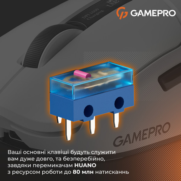 Фото - Миша бездротова ігрова GamePro Genesis Ranker Wireless White (GM012W)