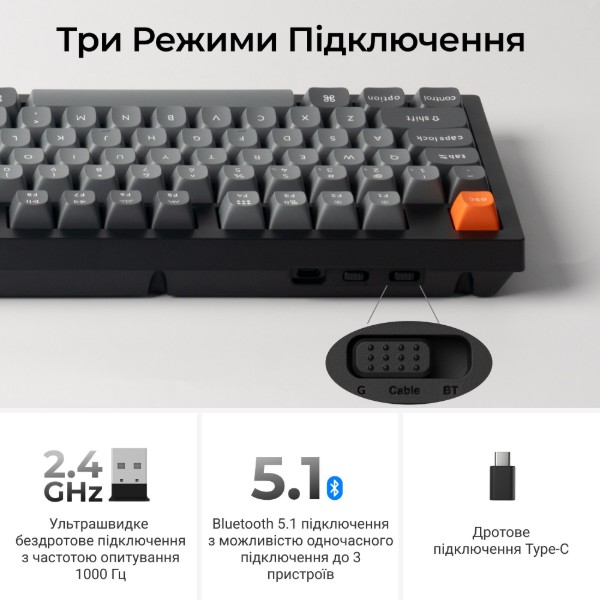 Фото - Клавиатура беспроводная Keychron K10 Max Super Banana Switch Black RGB (K10M-H4-UA)