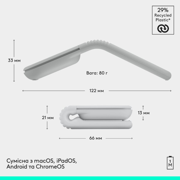 Фото - Мышь беспроводная Logitech Mobi Fold Off-White (910-007631)