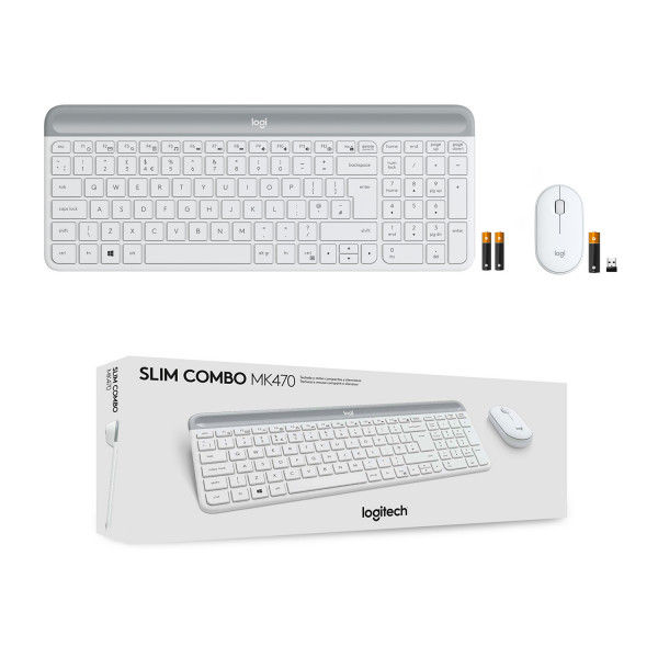 Фото - Клавиатура+мышь беспроводная Logitech MK470 Slim Wireless White UA (920-009205)
