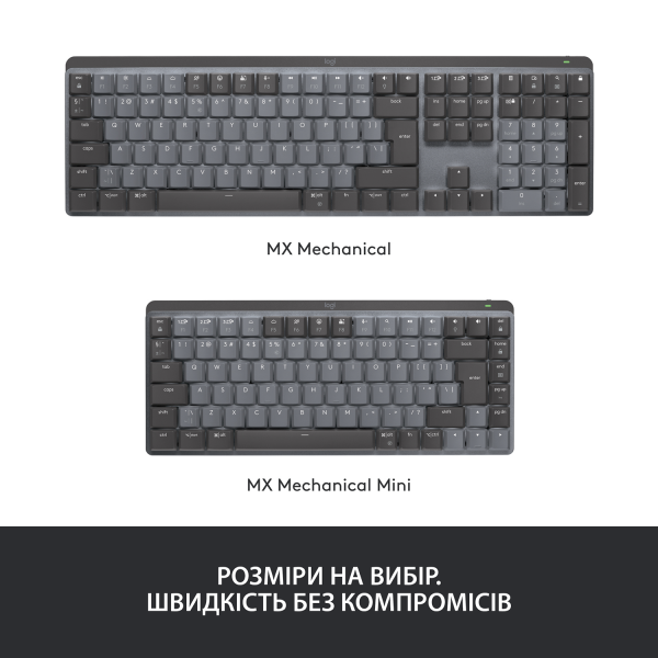 Фото - Клавиатура беспроводная Logitech MX Mechanical Wireless Graphite Clicky (920-010759)