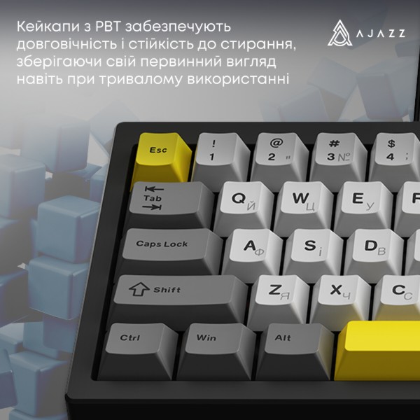 Фото - Клавиатура проводная игровая Ajazz AK650 Moon Yellow switches Gray White Yellow (AK650-MY-GWY)