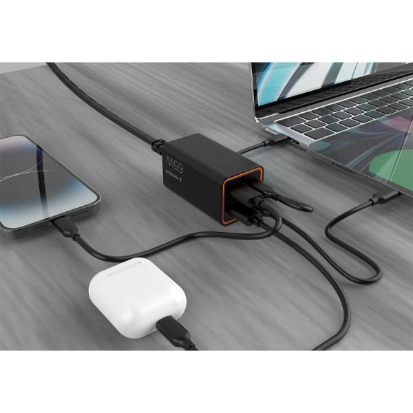 Фото - Сетевое зарядное устройство Gembird 2xUSB-A QC3.0 30W+2xType-C PD 65W Black (TA-UC-2A2C-PD65-01-BK)