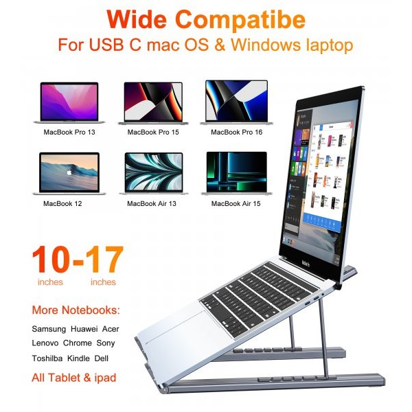 Фото - Подставка под ноутбук Choetech USB-C 7-в-1 (HUB-M48-GY)