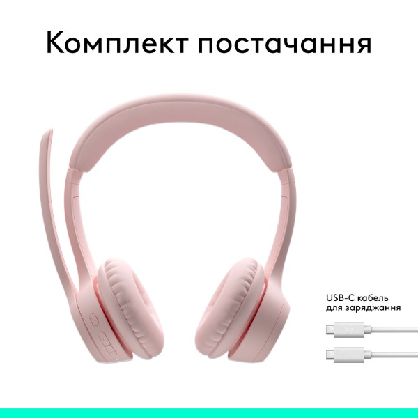 Фото - Гарнитура беспроводная Logitech Zone 300 Bluetooth Rose (981-001412)