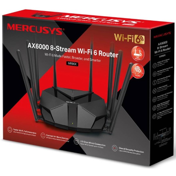 Фото - Маршрутизатор інтернет WiFi6 Mercusys MR90X
