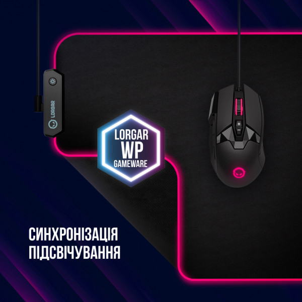 Фото - Килимок для миші ігровий Lorgar Steller 919 RGB USB Gaming (LRG-GMP919)