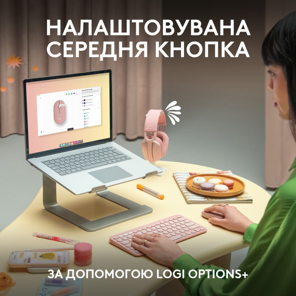 Фото - Миша бездротова Logitech Pebble Mouse 2 M350s Rose Bluetooth (910-007014)