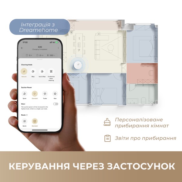 Фото - Робот-пылесос моющий Dreame D20 WHITE (RLD35GA)