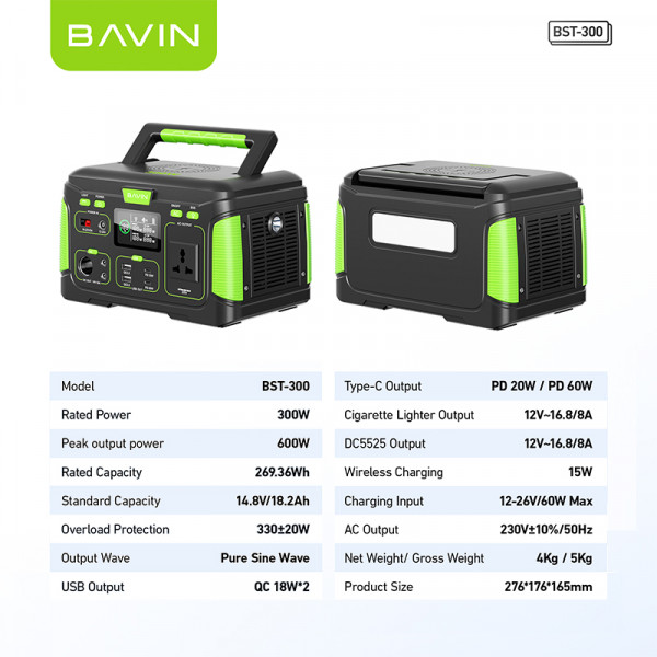 Фото - Зарядна станція універсальна Bavin BST-300 Black-Green