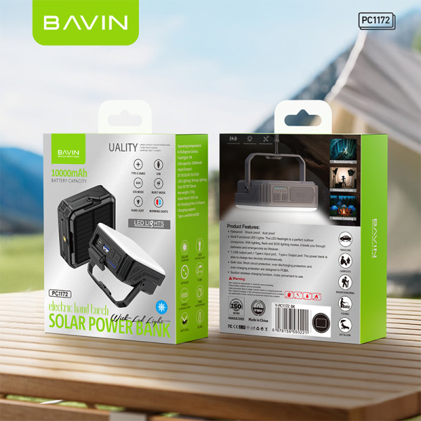 Фото - Батарея мобільна Bavin PC1172 10000 mAh SOLAR Led Lights White (Y-PC1172 WH)