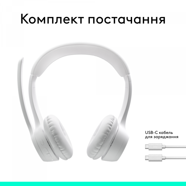 Фото - Гарнітура бездротова Logitech Zone 300 Bluetooth Off-White (981-001417)