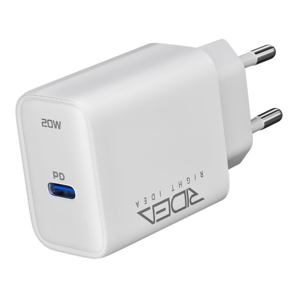 Фото - Мережевий зарядний пристрій Ridea Rapid Pro 1USB-C QC/PD 20W+Type-C to Lightning White (RW-20125)