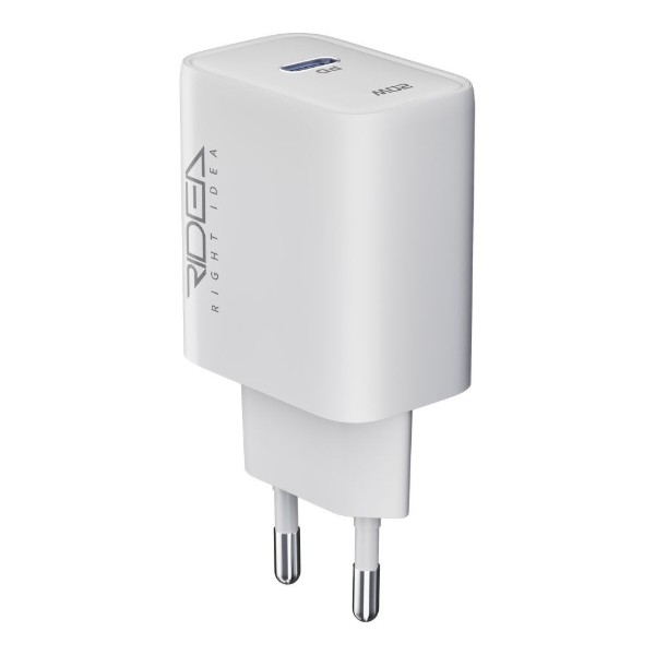 Фото - Мережевий зарядний пристрій Ridea Rapid Pro 1USB-C QC/PD 20W+Type-C to Lightning White (RW-20125)