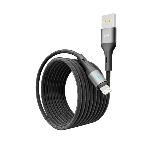 Фото - Кабель YOKI LED Lightning 2.4A 2m Black (YK-LE17)