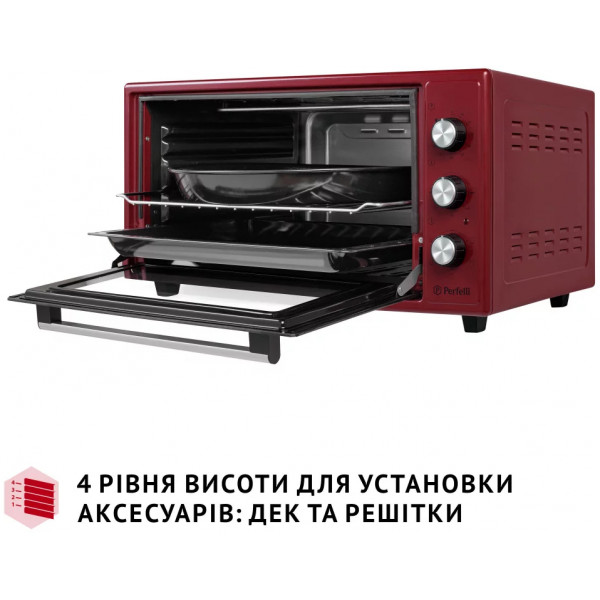Фото - Піч електрична Perfelli TRIMO 48 RED