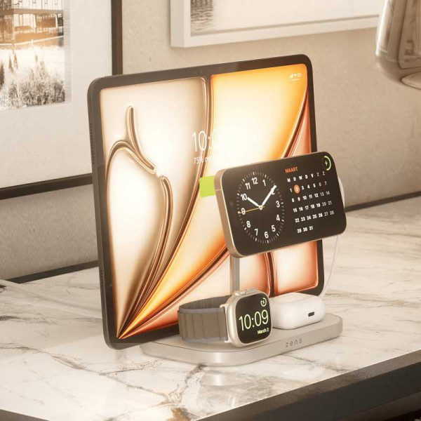 Фото - Бездротовий зарядний пристрій Zens 4-in-1 Wireless Charger White (ZEDC29W/00)