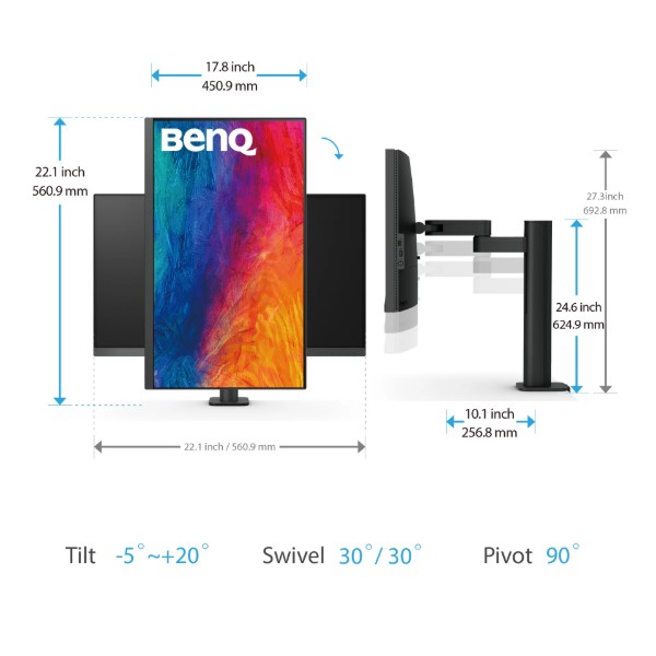 Фото - Монітор BenQ PD2705UA (9H.LKDLA.TPE) Dark Grey