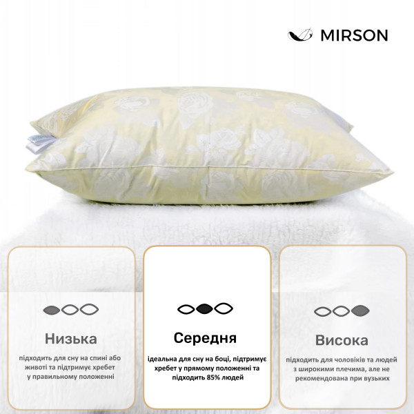 Фото - Подушка стандартна MirSon Екстра 113 середня 70x70 см (2200000005236)