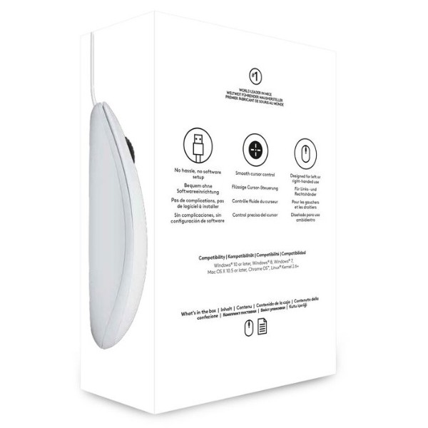 Фото - Мікропошкодження - Миша дротова Logitech B100 White (910-003360)