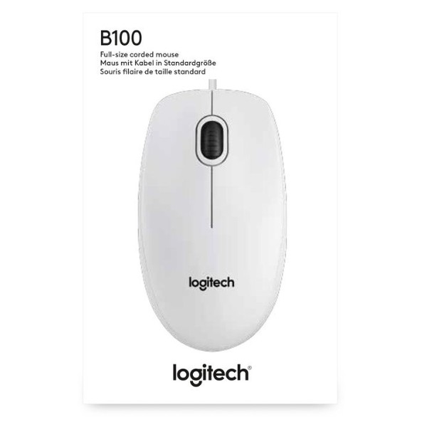 Фото - Мікропошкодження - Миша дротова Logitech B100 White (910-003360)