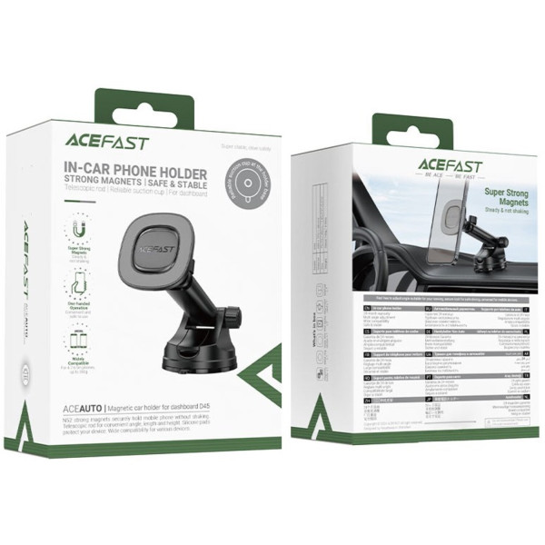 Фото - Автотримач AceFast D45 Black (6974316284093)